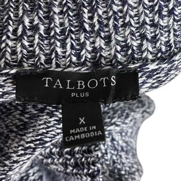 Talbots Cardigan Sweater Womens X Striped Long Open Front Pockets Capsule Plus - Picture 4 of 10